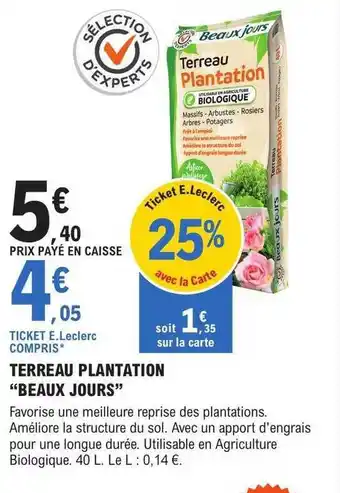 E.Leclerc Brico Terreau plantation offre