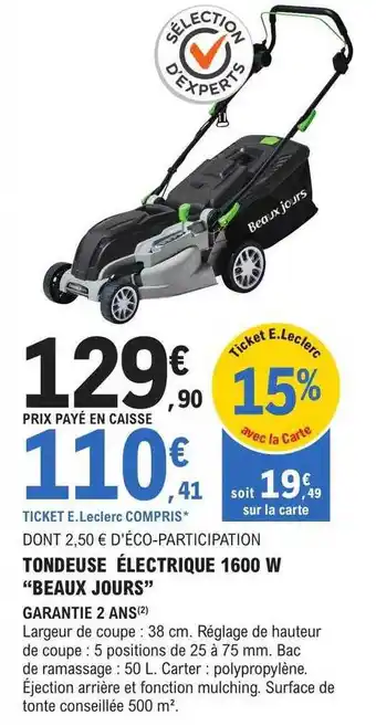 Tondeuse électrique 1600w