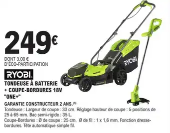 E.Leclerc Brico Tondeuse à batterie + coupe-bordures 18v offre