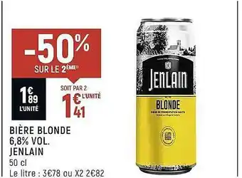 Spar Bière blonde 6,8% vol. jenlain offre
