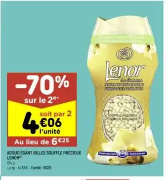 Leader Price Adoucissant billes souffle precieux lenor offre
