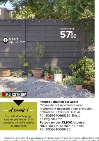 Castorama Panneau doit en pin ozora offre