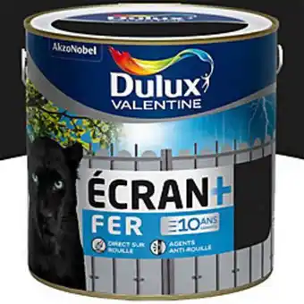 Castorama Peinture ecran+ fer protection antirouille dulux valentine brillant noir ral 9005 2l offre