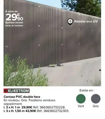 Castorama Canisse PVC double face offre