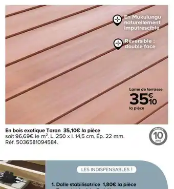 Castorama En bois exotique taran offre