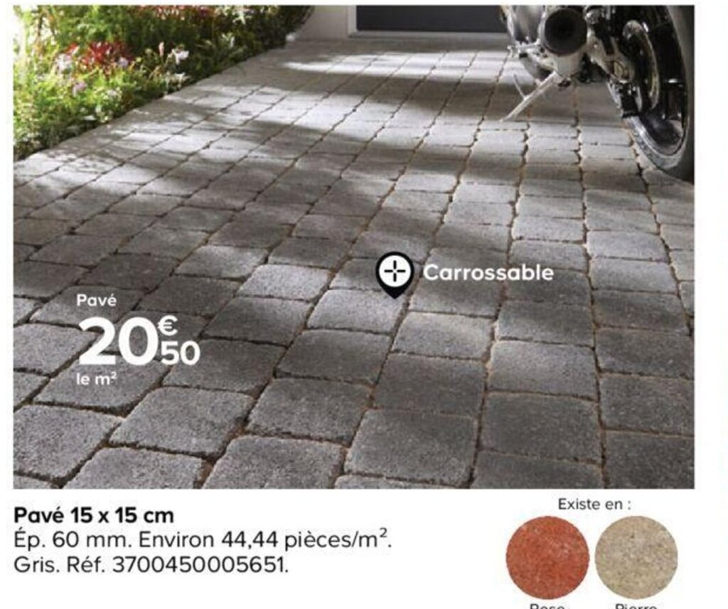 Promo Pave 15x15cm chez Castorama