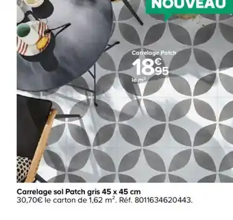 Castorama Carrelage sol patch gris 45x45cm offre