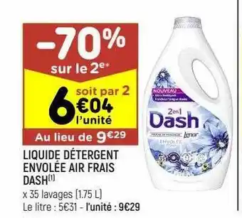 Leader Price Liquide détergent envolée air frais dash offre