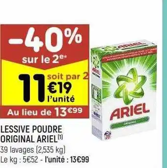 Leader Price Lessive poudre original ariel offre