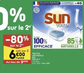 Leader Price Tablettes lave-vaisselle sun tout en 1 offre