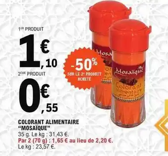 E.Leclerc Colorant alimentaire offre
