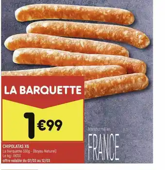 Leader Price Chipolatas x 6 offre