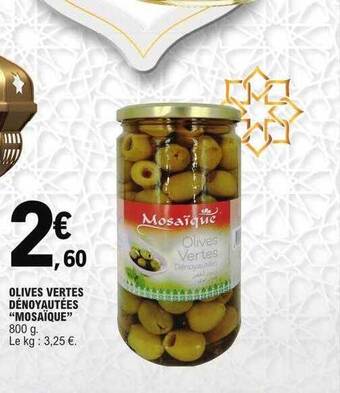 Olives vertes dénoyautées