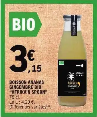 E.Leclerc Boisson ananas gingembre bio offre