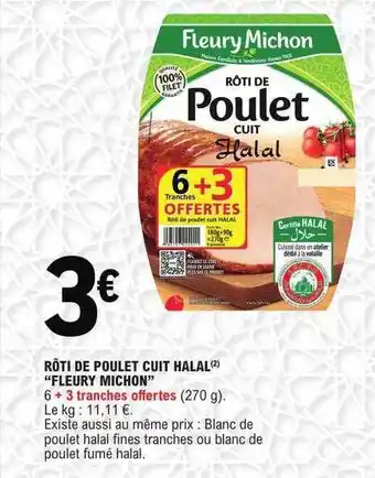 E.Leclerc Rôti de poulet cuit halal offre