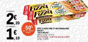 E.Leclerc Pâte à pizza fine et rectangulaire halal offre