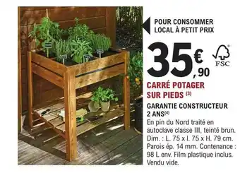 Carré potager sur pieds