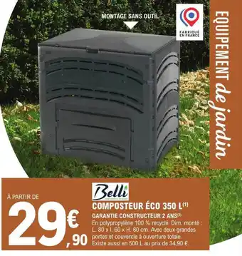 E.Leclerc Jardi Composteur éco 350l belli offre