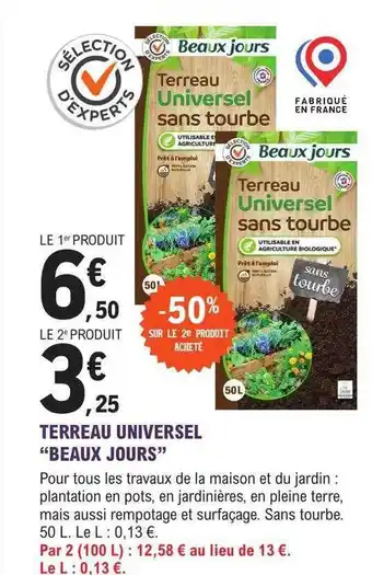 E.Leclerc Jardi Terreau universel offre
