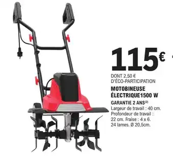 E.Leclerc Brico Motobineuse électrique 1500w offre