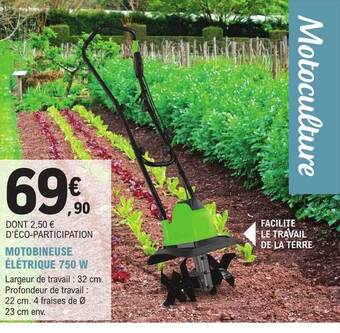 E.Leclerc Jardi Motobineuse électrique 750w offre