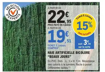 E.Leclerc Brico Haie artificielle bicolore offre