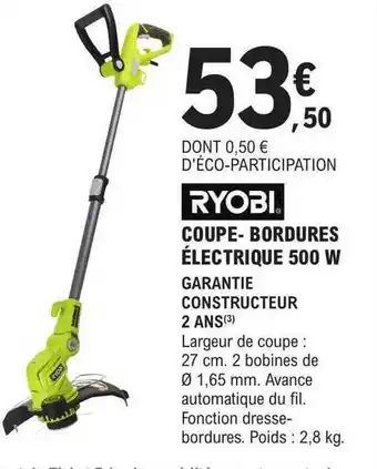 E.Leclerc Brico Coupe-bordures électrique 500w ryobi offre