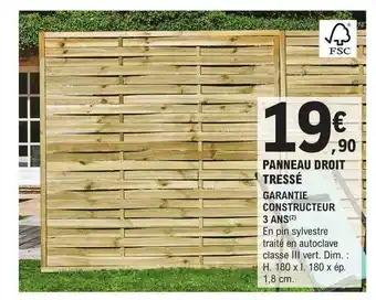 E.Leclerc Brico Panneau droit tressé offre