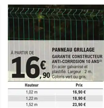 E.Leclerc Brico Panneau grillage offre