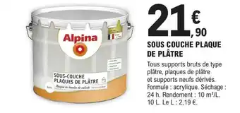 E.Leclerc Brico Sous couche plaque de plâtre alpina offre