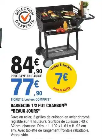 E.Leclerc Brico Barbecue 1-2 fut charbon offre