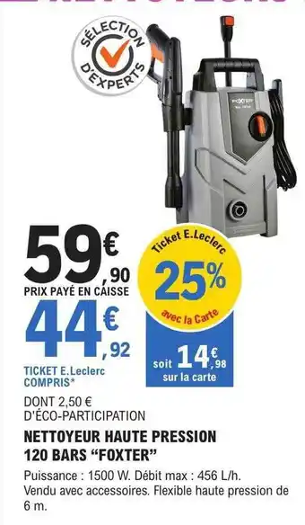 E.Leclerc Brico Nettoyeur haute pression 120 bars offre