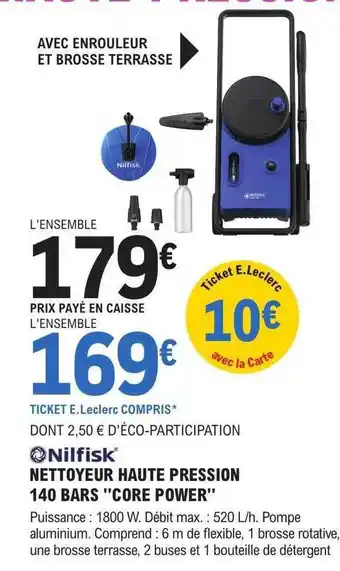 E.Leclerc Brico Nettoyeur haute pression 140 bars offre