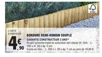 E.Leclerc Brico Bordure demi-rondin souple offre