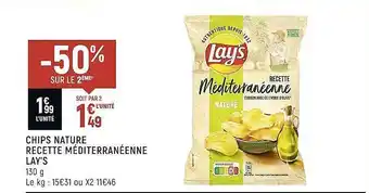 Spar Chips nature recette méditerranéenne lay's offre