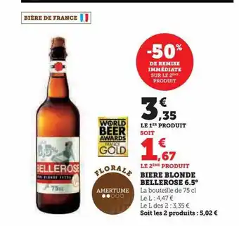 U Express Bière blonde bellerose 6.5° offre