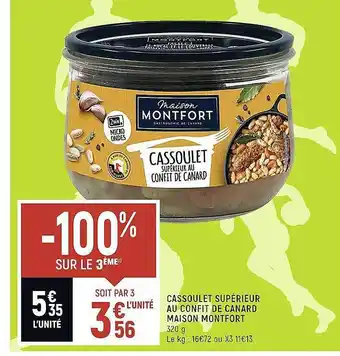 Spar Cassoulet supérieur au confit de canard maison montfort offre