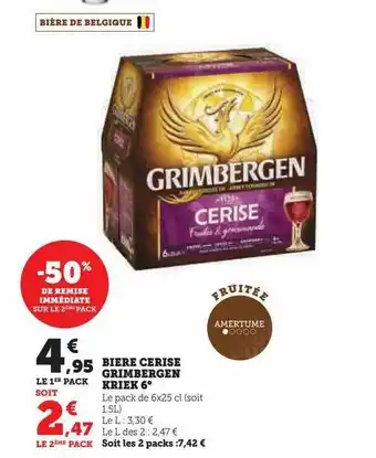 U Express Bière cerise grimbergen kriek 6° offre