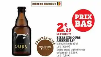 U Express Bière des ours ambrée 8.5° offre