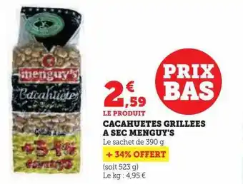 U Express Cacahuètes grillées à sec menguy's offre