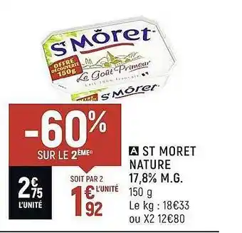 Spar St môret nature 17,8% m.g. offre