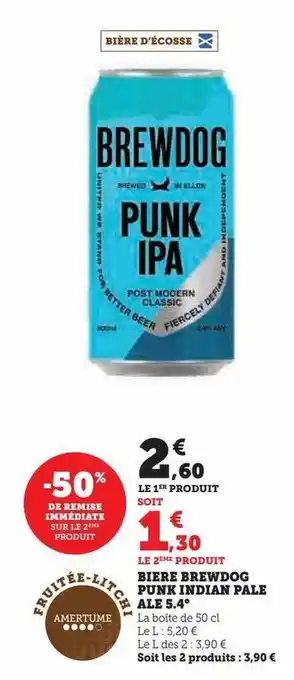 U Express Bière brewdog punk indian pale ale 5.4° offre