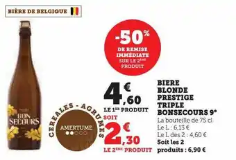U Express Bière blonde prestige triple bonsecours 9° offre
