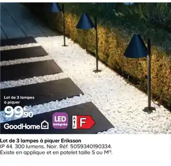 Castorama Lot de 3 lampes a piquer eriksson offre