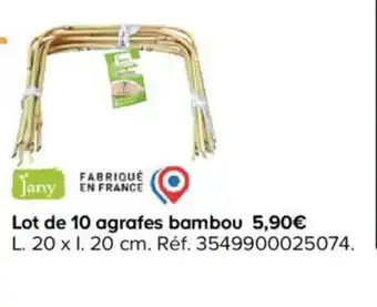 Castorama Lot de agrafes bambou offre