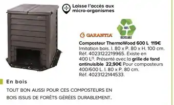 Castorama Composteur thermowood 600L offre