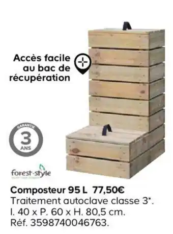Castorama Composteur 95L offre