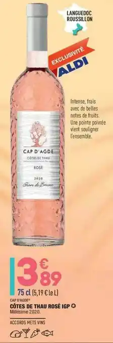 Cap D'agde Côtes De Thau Rosé Igp