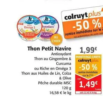 Colruyt Thon Petit Navire offre