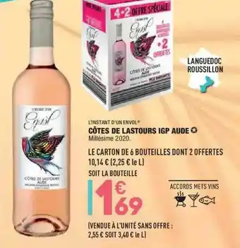 ALDI L'instant D'un Envol Côtes De Lastours Igp Aude offre